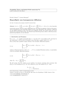 Hypoelliptic non homogeneous diffusions