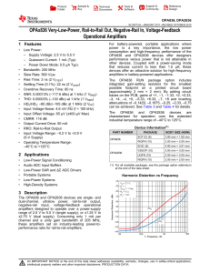 OPAx836 Very-Low-Power, Rail-to-Rail Out, Negative