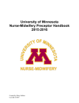 University of Minnesota Nurse-Midwifery Preceptor Handbook 2015