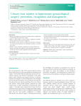 Urinary tract injuries in laparoscopic gynaecological surgery