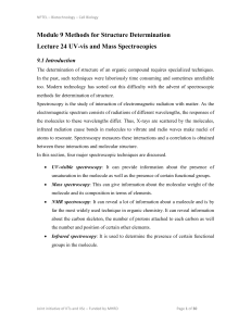 Module 9 Methods for Structure Determination Lecture 24 UV