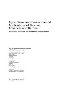 Agricultural and Environmental Applications of Biochar: Advances