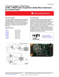 18-Bit, 1-MSPS Data Acquisition (DAQ) Block Optimized for Lowest