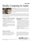Tips for Living - Healthy Computing for Adults