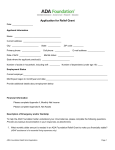Relief Grant Application