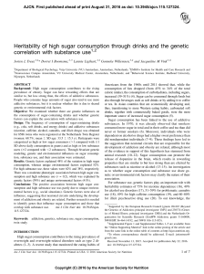 Heritability of high sugar consumption through drinks