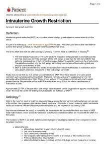 Intrauterine Growth Restriction