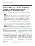 Temporal Artery versus Bladder Thermometry during Adult Medical