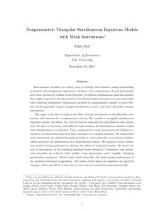 Nonparametric Triangular Simultaneous Equations Models with