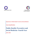 Public Health, Preventive and Social Medicine Fourth Year