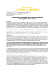 This is an official CDC HEALTH ADVISORY