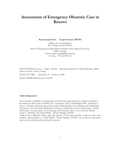 Assessment of Emergency Obstetric Care in Kosovo