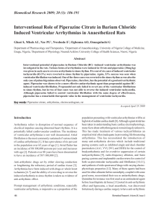 Interventional Role of Piperazine Citrate in Barium Chloride Induced