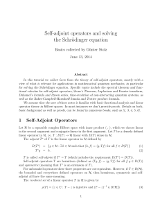 Self-adjoint operators and solving the Schrödinger equation