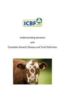 Disease and Trait Information for IDB Genotyped Animals in