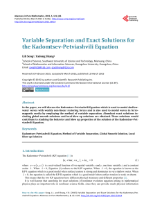 Variable Separation and Exact Solutions for the Kadomtsev
