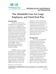 The Affordable Care Act, Large Employers, and TimeClock Plus