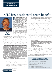 Director of Life Insurance NALC basic accidental death benefit