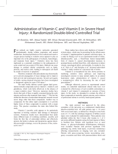 Administration of Vitamin C and Vitamin E in Severe Head Injury: A