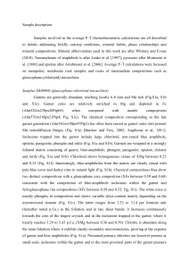 Sample description Samples involved in the average P–T