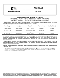 CANADIAN NATURAL RESOURCES LIMITED PRICES C$1.8