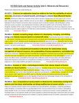 HS-ESS3 Earth and Human Activity (Unit 5: Minerals and Resources)