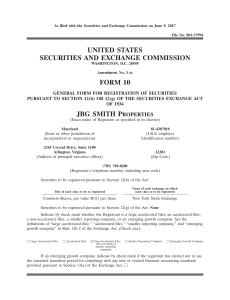 united states securities and exchange commission form 10 jbg smith