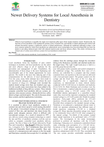 Newer Delivery Systems for Local Anesthesia in Dentistry