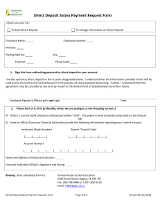 Direct Deposit Salary Payment Request Form