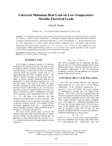 Universal Minimum Heat Leak on Low-Temperature