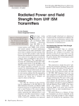 Radiated Power and Field Strength from UHF ISM Transmitters