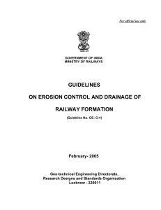 guidelines on erosion control and drainage of railway formation