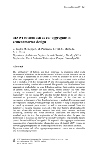 MSWI bottom ash as eco-aggregate in cement mortar