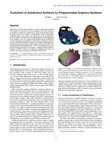 Evaluation of Subdivision Surfaces on Programmable Graphics