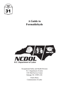 A Guide to Formaldehyde - NC Department of Labor