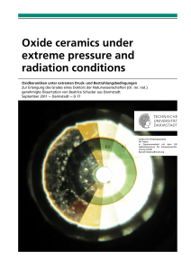 Oxide ceramics under extreme pressure and radiation conditions