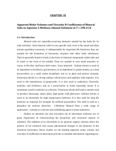 CHAPTER -IX Apparent Molar Volumes and Viscosity