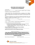 APPLICATION CUM DECLARATION FORM For Health Check up at