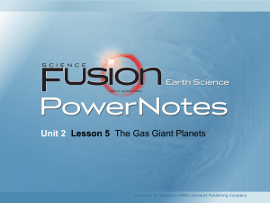 Lesson 5 - The Gas Giant Planets - Hitchcock