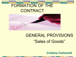 formation of the contract