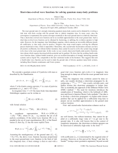 Short-time-evolved wave functions for solving quantum many