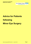 Advice for Patients following Minor Eye Surgery