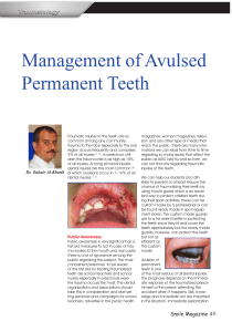 Management of Avulsed Permanent Teeth