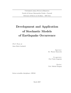 Development and Application of Stochastic Models of Earthquake