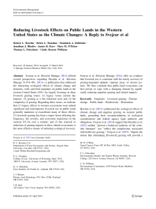 Reducing Livestock Effects on Public Lands in the Western United