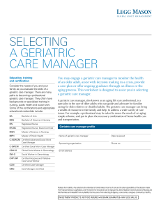 selecting a geriatric care manager