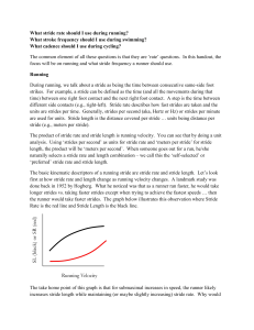 What stride rate should I use during running? What stroke frequency