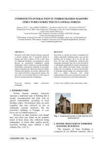 Components interaction in timber framed masonry structures