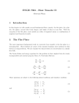 ENGR 7901 - Heat Transfer II 1 Introduction 2 The Flat Plate