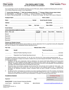 FSA Enrollment Form w/Direct Deposit